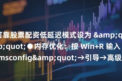 可靠股票配资低延迟模式设为 "超高"●内存优化:按 Win+R 输入 "msconfig"→引导→高级选项→勾选 "最大内存"Steam