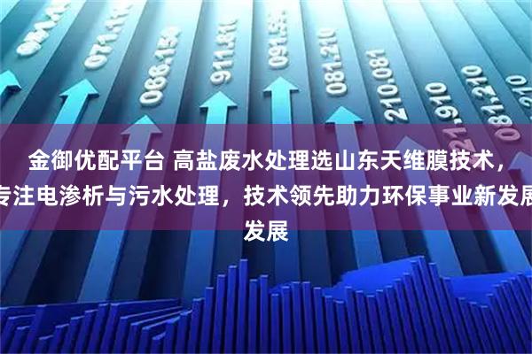 金御优配平台 高盐废水处理选山东天维膜技术，专注电渗析与污水处理，技术领先助力环保事业新发展